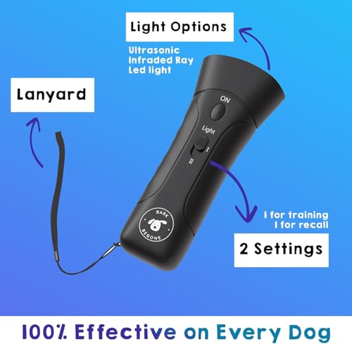 Ultrasonic Dog Bark Deterrent & Behavior Corrector (Black 9V (2 Pack))