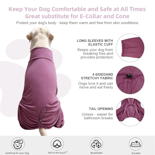Dog Pyjamas PJS Sweater Clothes and Home Clothing Suitable for Large to Giant Breeds of Dogs (Thick Red / 6XL)