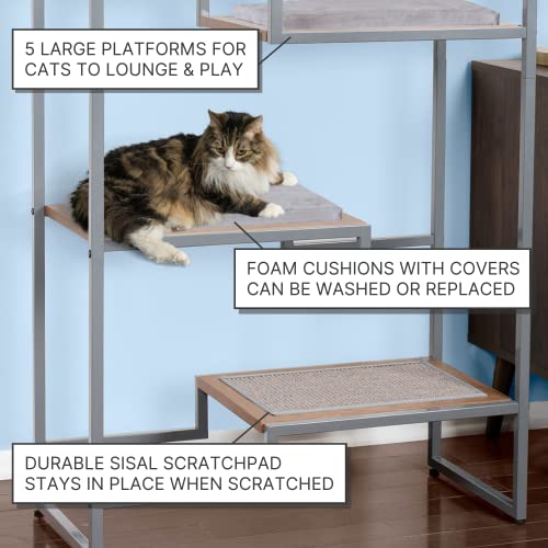 62 Inch Tall Metropolitan Cat Condo (Gray Frame)