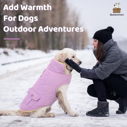 Warm Dog Coat Winter Thick Quilting Cold Weather Puffer Vest (Medium / Lilac)
