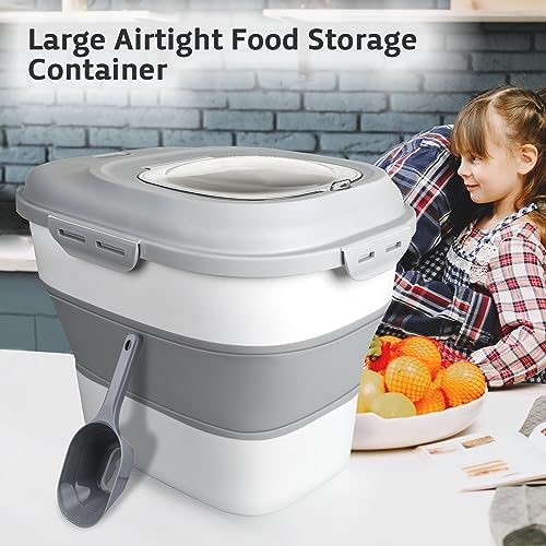 Rice Storage Bin Cereal Containers (White)