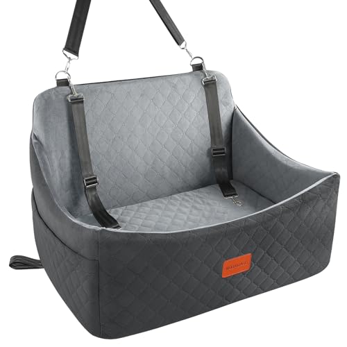 Dog Car Seat for Medium & Large Dogs Up to 55lbs (Black/Grey / Large)
