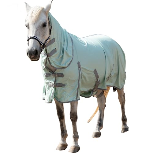 Horse Fly Sheet with Removable Neck Cover & Belly Wrap (Green / 75)