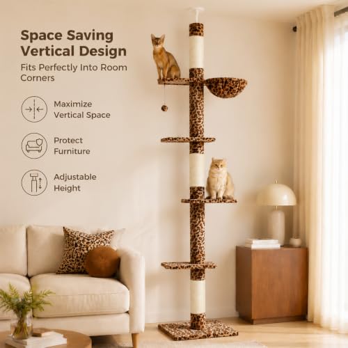 Floor to Ceiling Cat Tree (Leopard / Free Stand)
