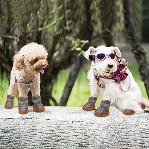 Dog Shoes for Small Dogs (#3 (width 1.49 inch) for 10-15 lbs)