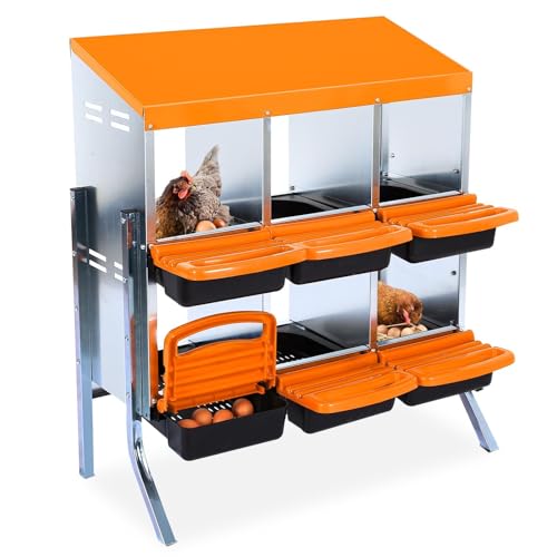 Chicken Nesting Boxes (35.4"L x 17.5"W x 9.3"H / Orange)