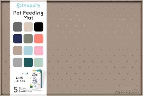 Dog Food Mat 28x18 Raised Edges Dogs Mat for Food and Water Prevent Spill (28" x 18" / Cookie)