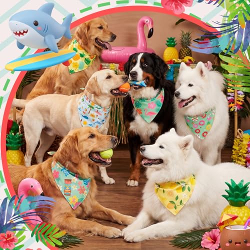 50 Pcs Dog Bandanas Bulk for Summer (Summer / 31.5 x 21.7 x21.7 Inch)