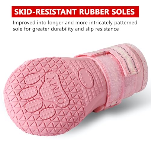 Dog Shoes for Hot Pavement (Size 8: 3.0''x3.3"(W*L) (Pack of 4))