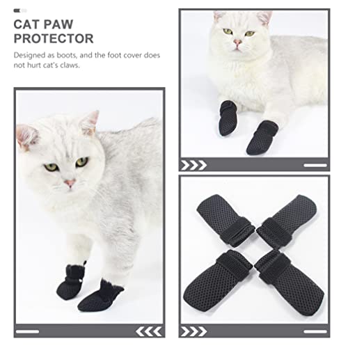 Cat Booties to Prevent Scratching (Black / 10X9X0.5CM)
