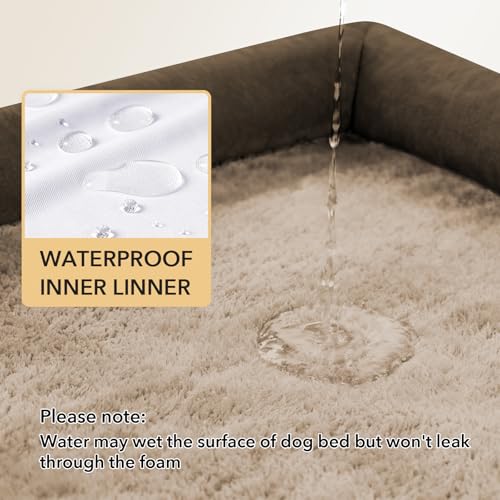 Orthopedic Washable Dog Bed for Large Dogs (Brown / 36.0"L x 27.0"W x 7.0"Th)