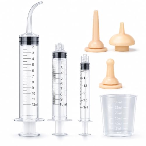 Silicone Feeding Nipple and Syringes for Newborn Kittens