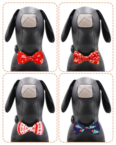 10 Pack Christmas Dog Bowties for Large Dogs Sliding on Collar (M/L)