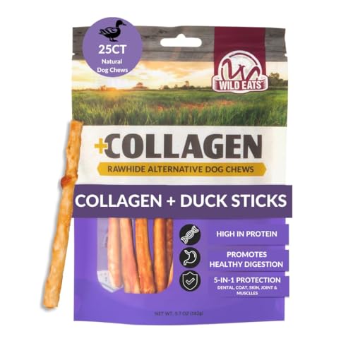 Real Duck Collagen Bully Sticks for Dogs (5.7 Ounce (Pack of 25))