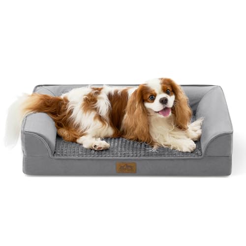 Orthopedic Dog Bed for Medium Small Size Dogs (Grey / M:30x20x6.5 inch)