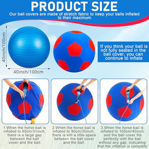 Giant 40 Inch Herding Balls with Ball Cover (Blue / 40 Inch / Stylish)