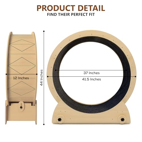 Portable Cat Running Wheel for Indoor Cats 44" Large XL 12" Wide