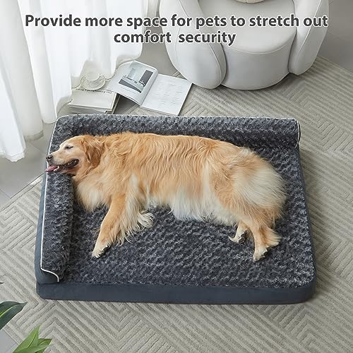 Orthopedic Washable Dog Bed (Dark Grey / 61.0"l x 43.0"w x 7.5"th)