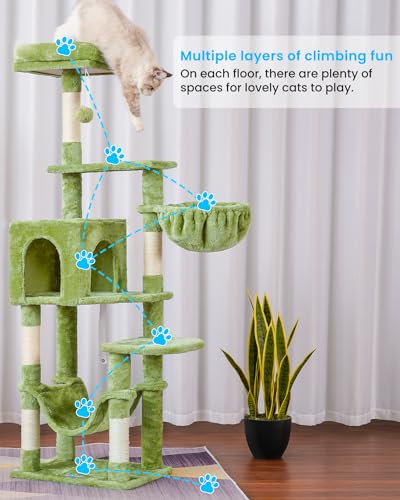 Cat Tree Multi (Green / 60.6 Inches)