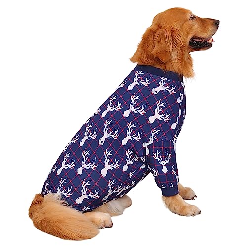 Dog Pajamas One Piece Light Comfy Pjs Pet Costume M (Medium / Reindeer)