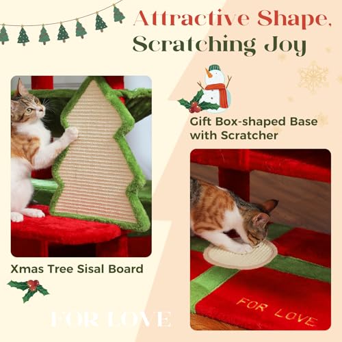 Christmas Cat Tree (Red Green / 72")
