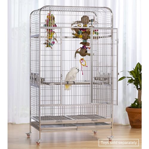 Imperial Extra Large Stainless Bird Cage (41.3"L x 27.9"W x 73.8"H)