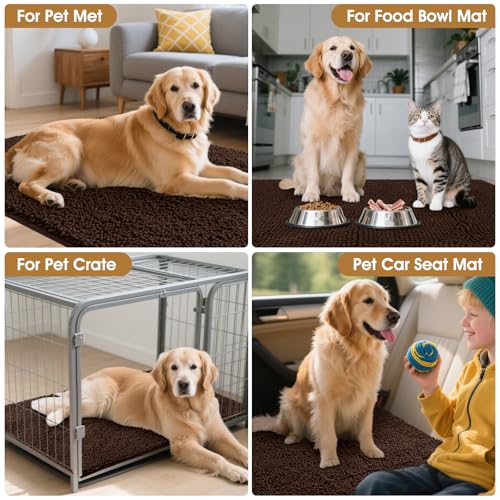 Dog Door Mat for Muddy Paws (Brown / 71" x 25")