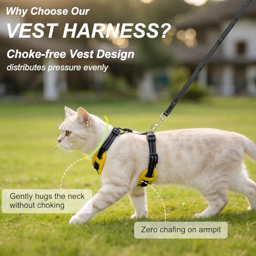 Cat Harness and Leash Set (Bee Yellow / S (Chest: 11 - 16"))
