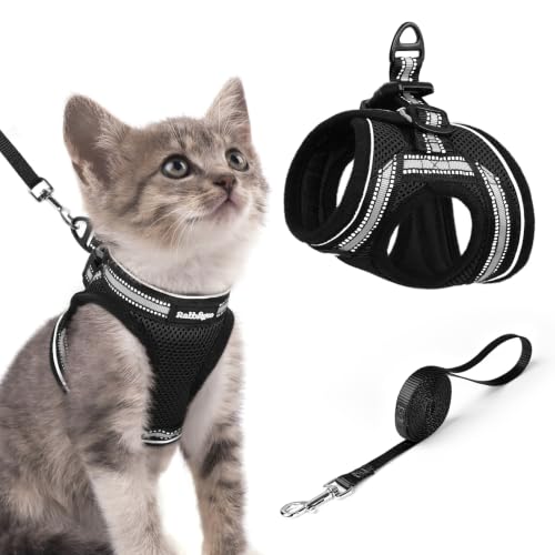 Cat Harness and Leash Set (S / Black)
