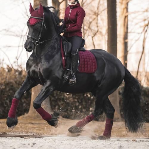 Horse Polo Leg Wraps Soft Fleece Wraps Equestrian Leg Bandage 4 (Wine Red / Cob(8.2ft))
