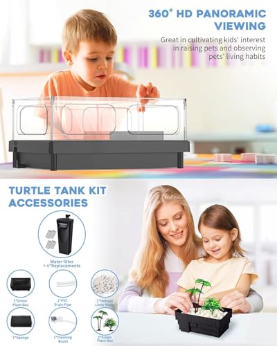 Small Turtle Tank (Black +Filter)