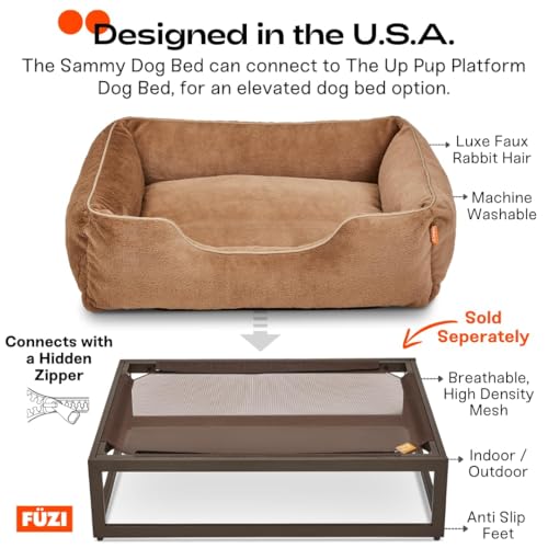 Luxury Aesthetic Dog Bed with Extra Cover for Small Dogs (Light Grey / Small)