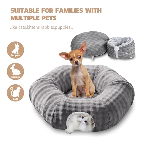 Bubble Round Cat Tunnel for Indoor Cats (Grey / Round)