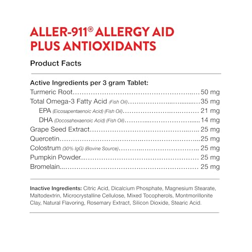 Aller 911 Advanced Allergy Aid for Dogs & Cats (60 Chewable Tablets / No Color)