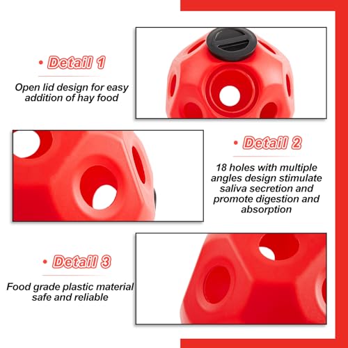 15.75" Extra Large Slow Feed Hay Ball for Horses (Red)