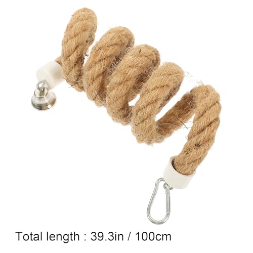 Bird Rope Perch Parrot Rope Toy for Bird Cages 39.37in Climbing Toys for Birds with Stable Clips Hanging Accessories for Play Exercise and Cage Decoration