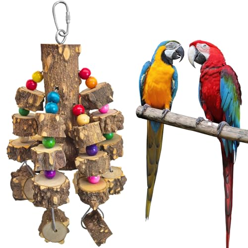 Large Bird Parrot Toys (B: Wire Link, Pepper Wood)