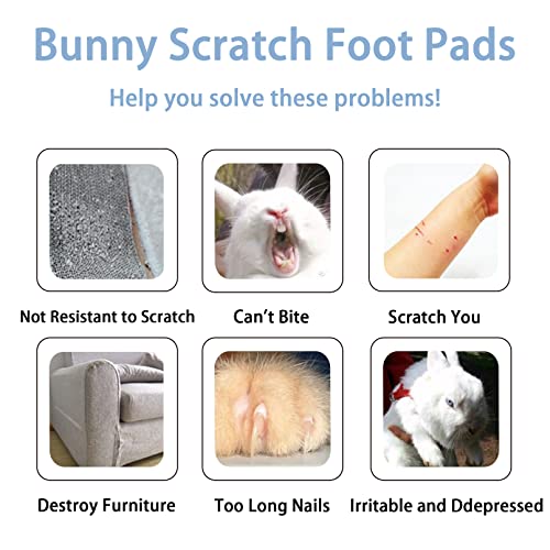 Rabbit Grinding Claw Pads Natural Bunny Scratch Foot Mat 2 Pack (Black 2x Large)