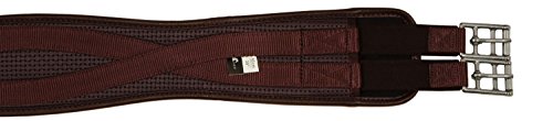 PVC Contoured English Girth with Double Elastic (Brown / 44")
