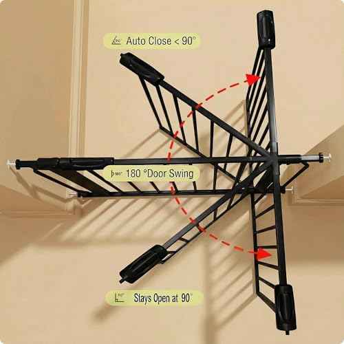 43.5 48 Inch Baby Gate Extra Wide Dog Gate Indoor for Stairs & Doorways (Black / 43.5"-48"/110-122CM)