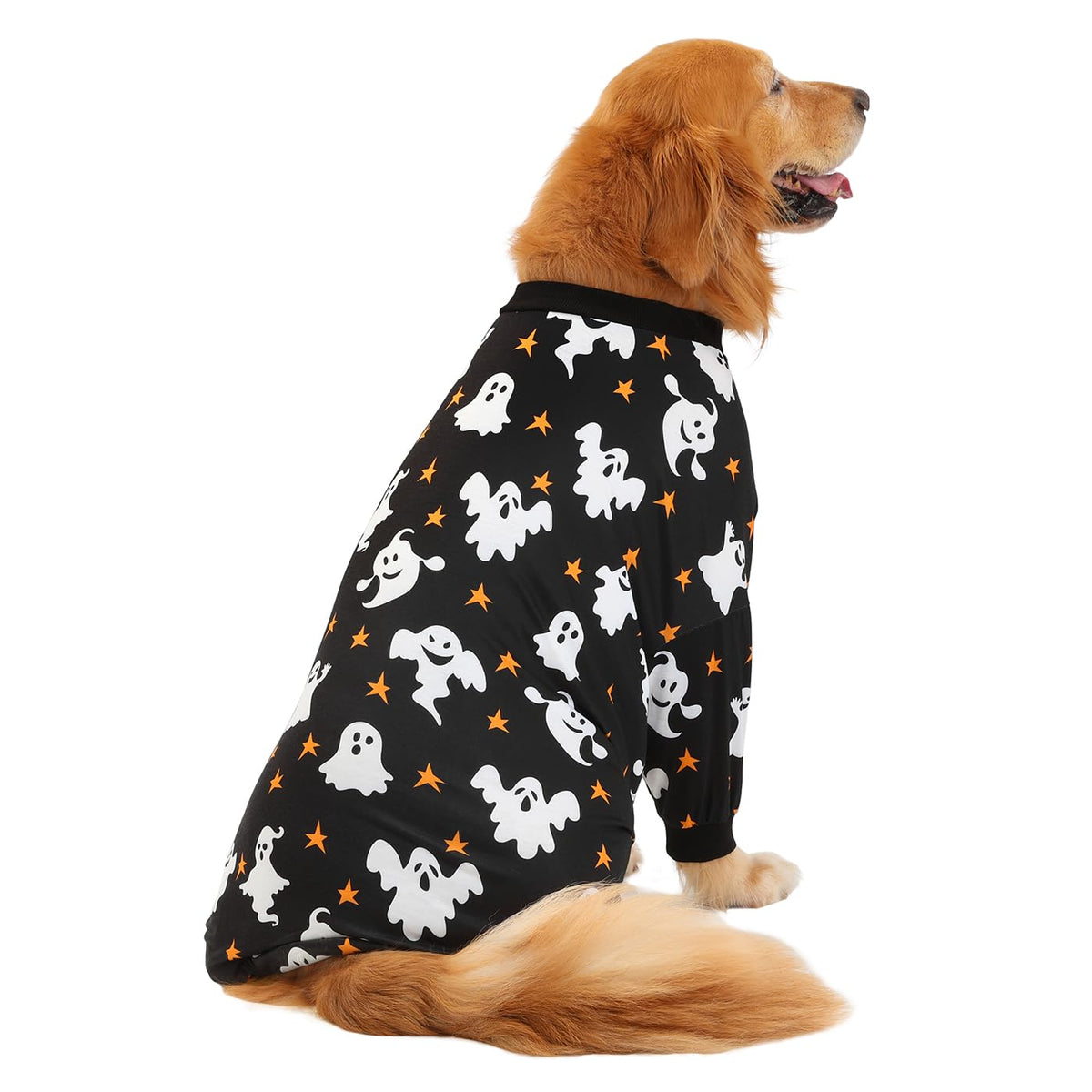Dog Pajamas One Piece Light Comfy Pjs Pet Costume M (X-Large / Ghostly Stars)