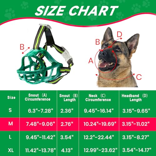 Dog Muzzle Basket Muzzle for Small Medium Large Dogs (Size M Sout(7.48"-9.06"))