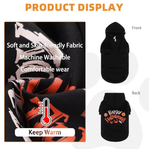 Halloween Dog Hoodie for Large Medium Dogs (Halloween Black / Large)