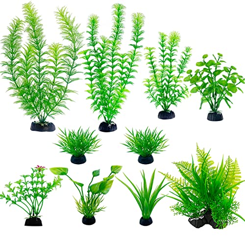 Artificial Aquarium Plants Plastic (10pcs Green)