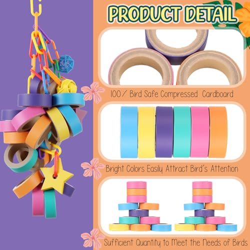 120 Pcs Parrot Toys Macaw Toys Bulk for Medium Large Birds