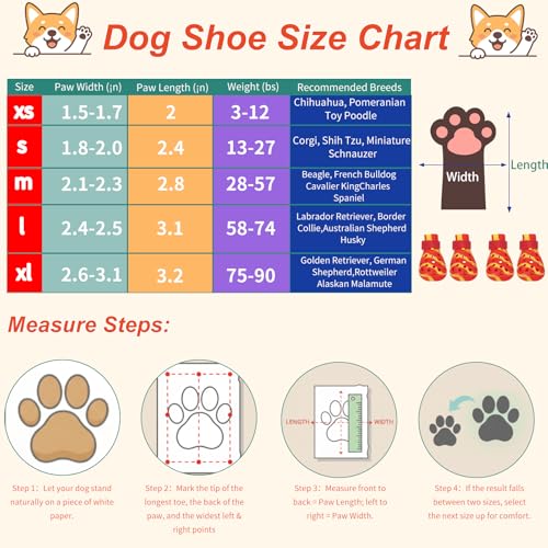Dog Shoes for Hot Pavement (Yellow Red / S)