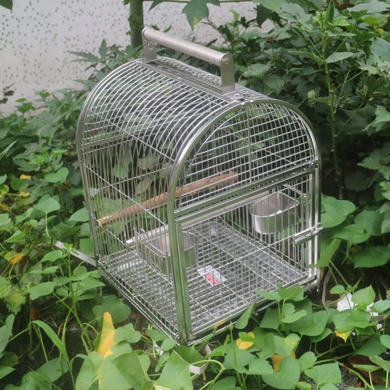 Large Stainless Steel Bird Cage Parrot Bird Cage Metal Travel Bird Cage Outdoor Breeding Bird Houses for Small Birds