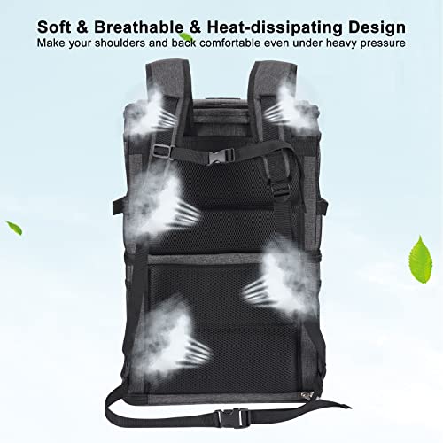 2-in-1 Double Pet Carrier Backpack for Small Cats & Dogs, Black (Black / 14.6"L x 11.2"W x 21.6"H)
