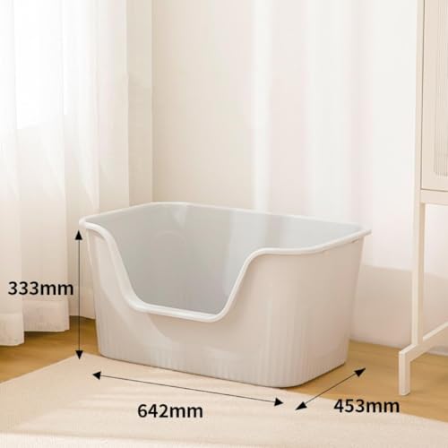 Extra Large Litter Box with High Sides 25.27" Lx17.83 Wx13.11 H (Grey)