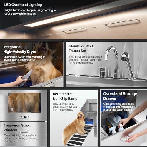 Dog Washing Station with Dryer (50")